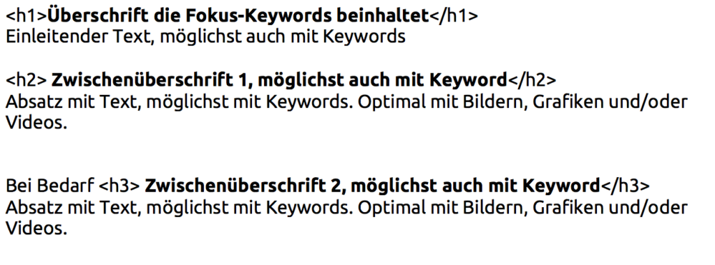 SEO Textstuktur