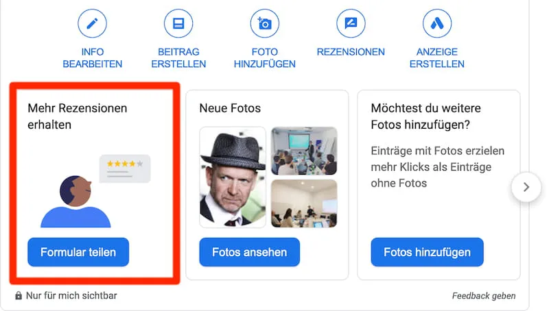 Link zu GMB Bewertungen erstellen