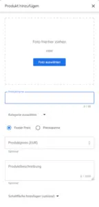Produkte in Google my Business ergänzen